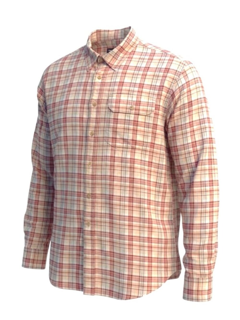 Tilley Endurable Plaid Button Down Shirt Men's XL 14803 Tan Red Long Sleeve